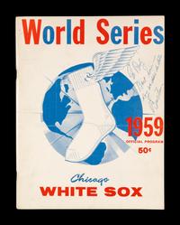 A Bill Veeck Signed Autograph 1959 World Series Program With Game 6 Ticket Stub (Beckett Authentication Services)