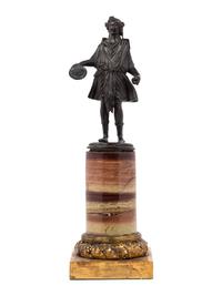 A Grand Tour Bronze Figure on a Marble Base