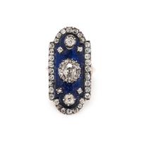 ANTIQUE, DIAMOND AND BLUE GLASS RING