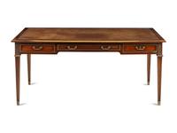 A Directoire Style Brass Mounted Mahogany Bureau Plat