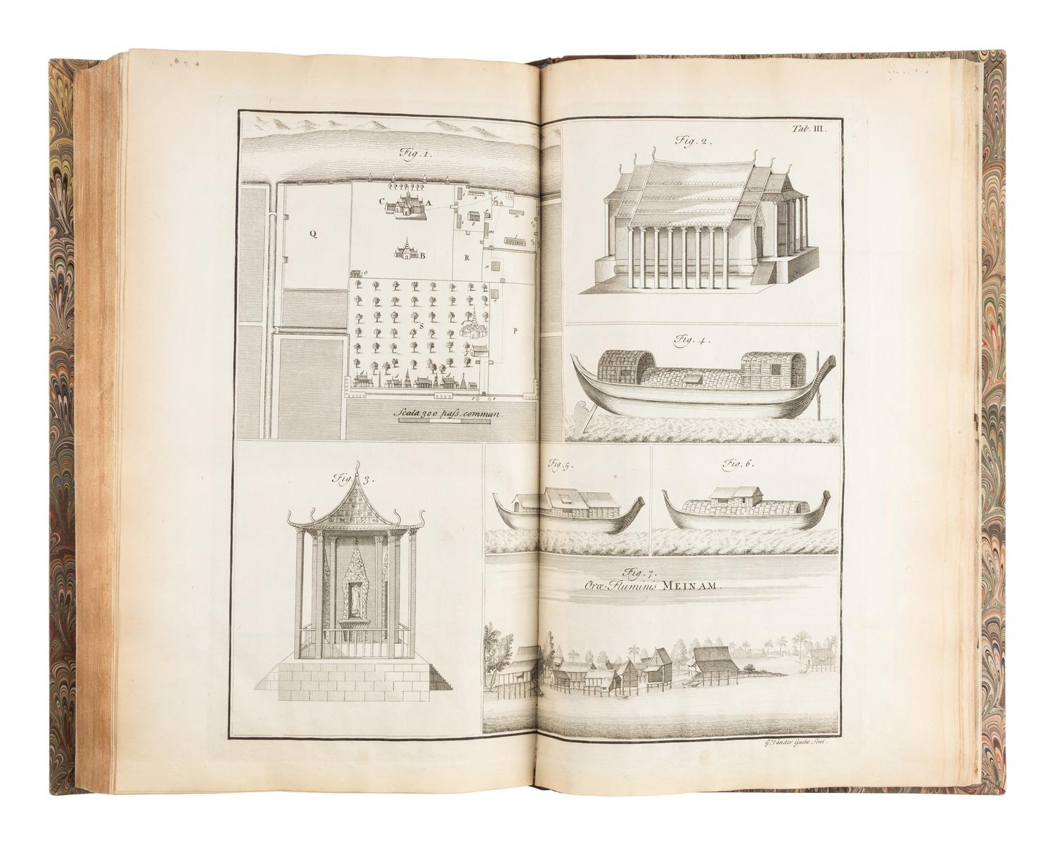 KAEMPFER, Engelbert (1651-1716). The History of Japan, giving an Account of the Ancient and Present State and Government of that Empire...translated from his original manuscript, never before printed, by J.G. Scheuchzer...With the life of the author . London: Printed for the translator [Volume II: for the Publisher], 1727, 1728.
