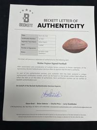 A Walter Payton Single Signed Autograph Wilson NFL Football With Sweetness Inscription (Beckett Authentication Services Letter),