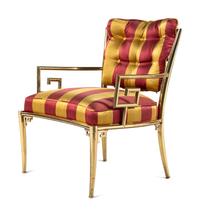 Set of Four Greek Revival Armchairs with Scalamandré Silk Satin Upholstery