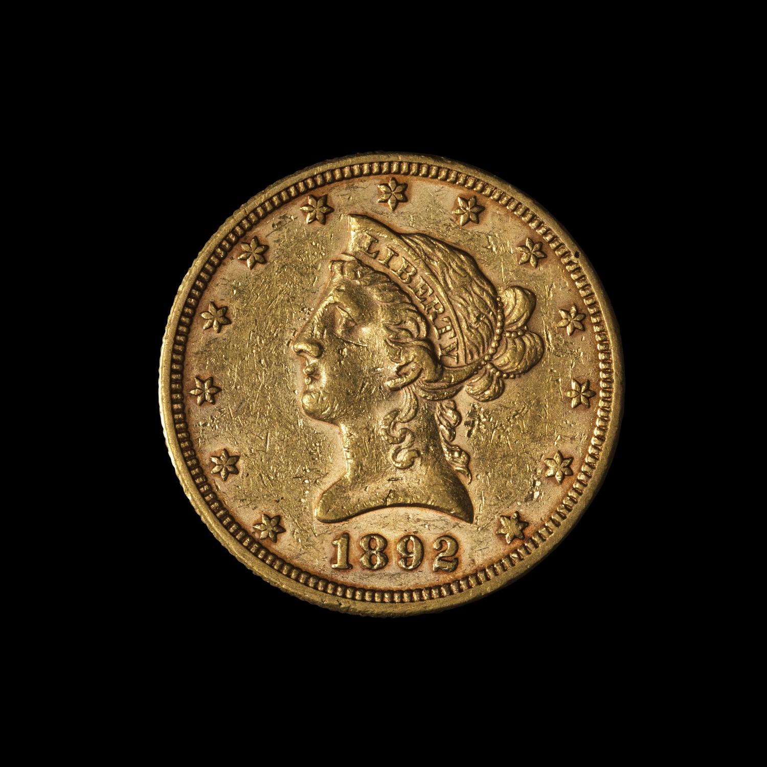 An 1892 Liberty Head $10 Gold Coin