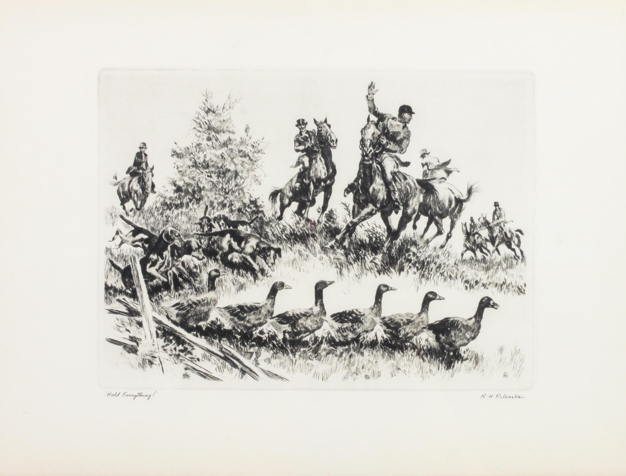 R. H. Palenske, (American, 1884-1954), Brining 'em In and Hold Everything!
