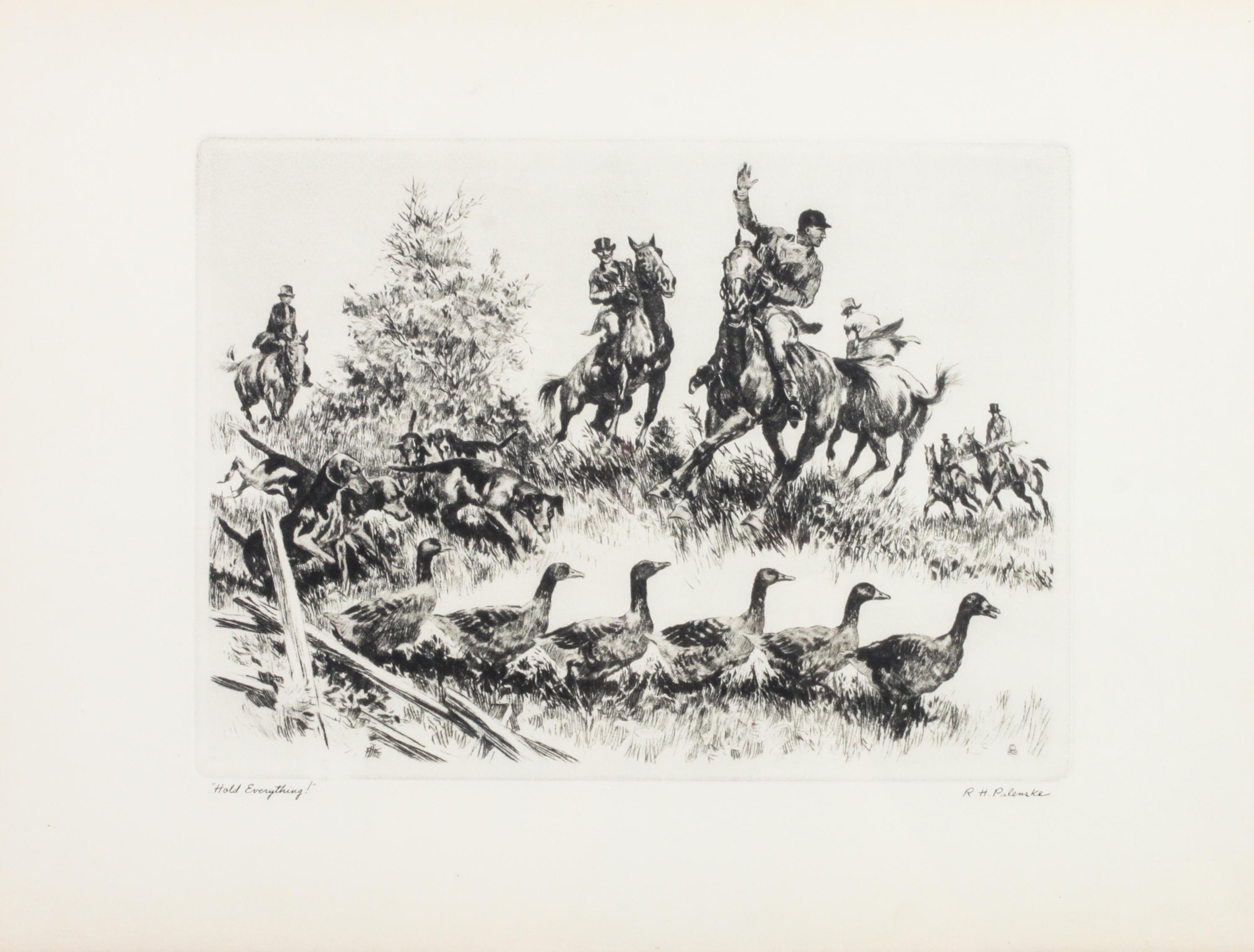 R. H. Palenske, (American, 1884-1954), Brining 'em In and Hold Everything!