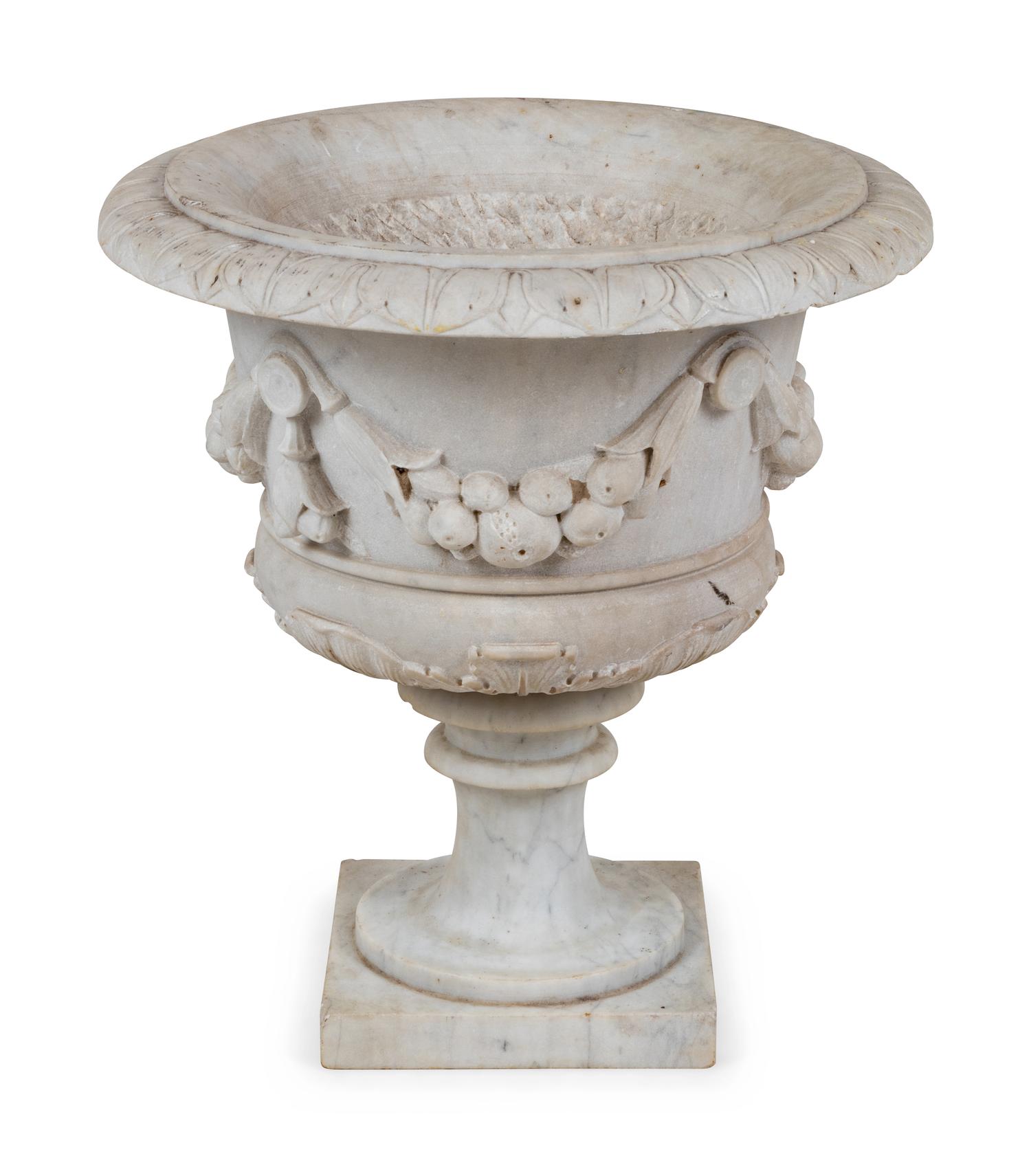 A Neoclassical Marble Garden Urn
