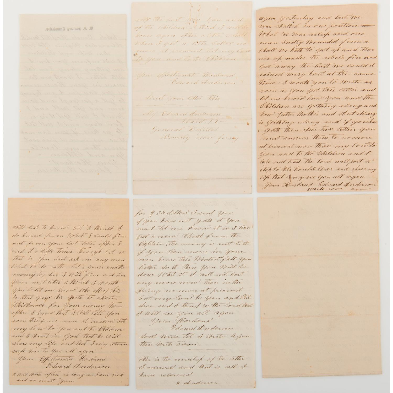 Letter Archive of Edward Anderson, 1st New Jersey Artillery