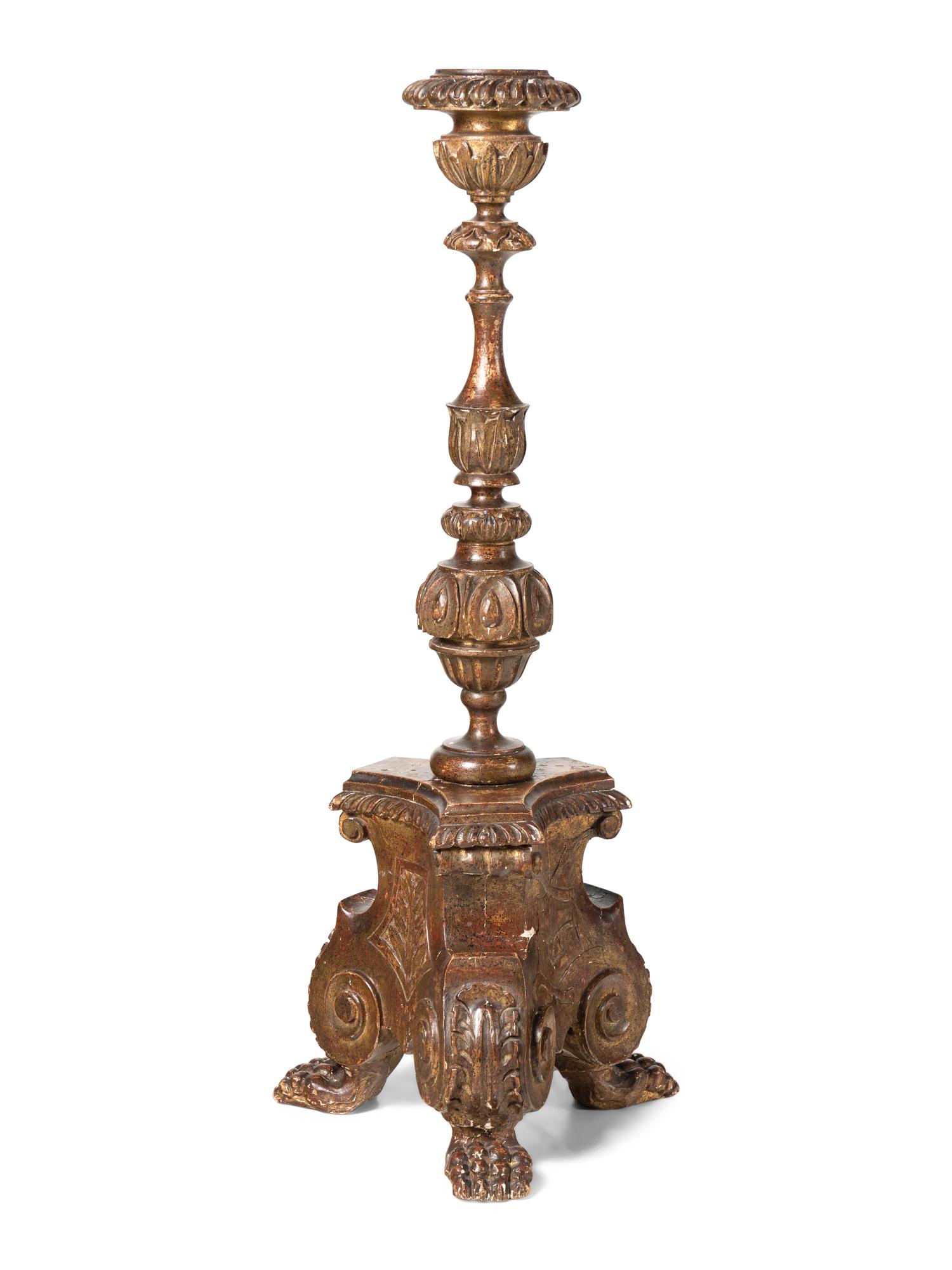 A Large Italian Painted Pricket