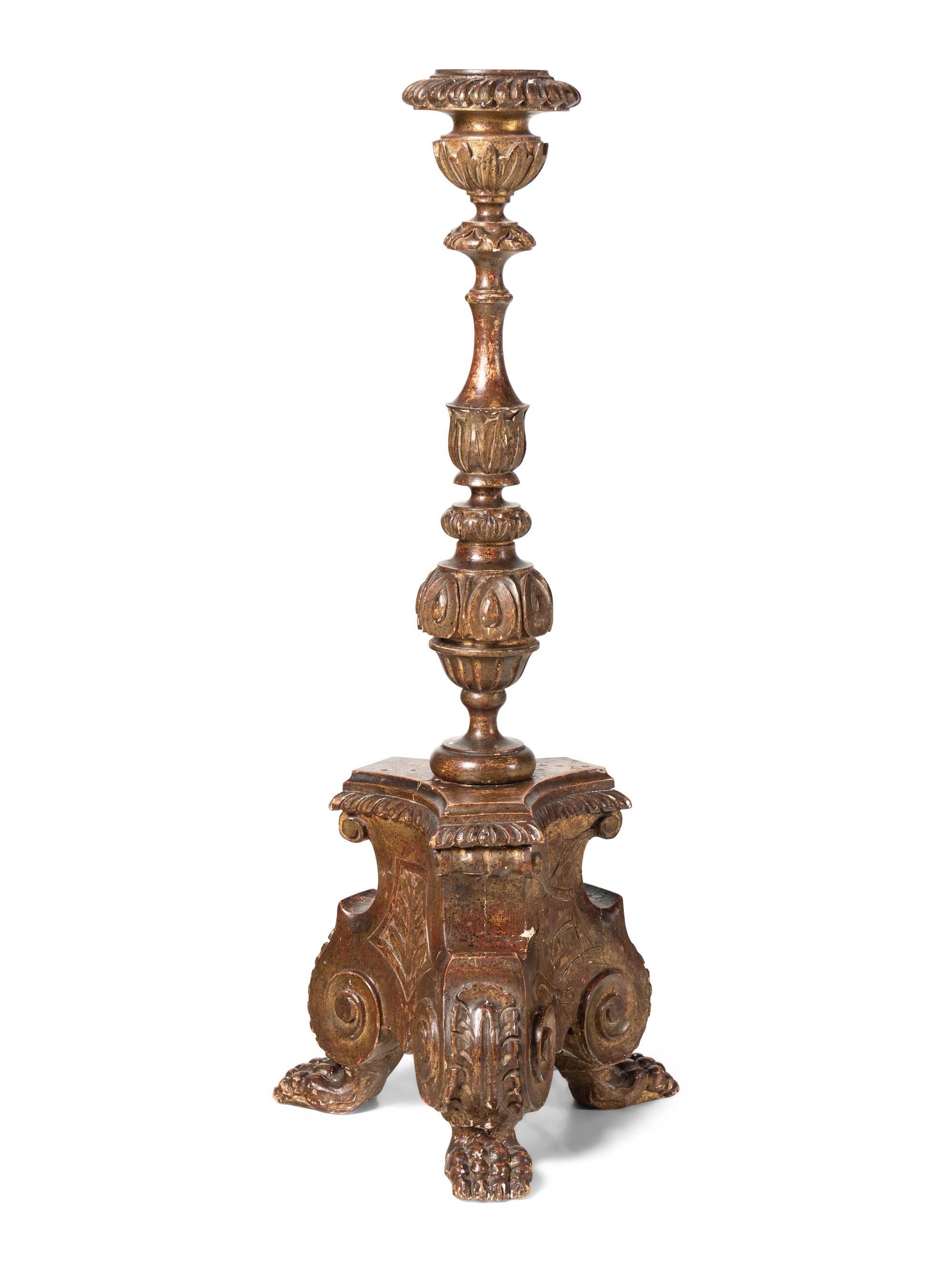 A Large Italian Painted Pricket