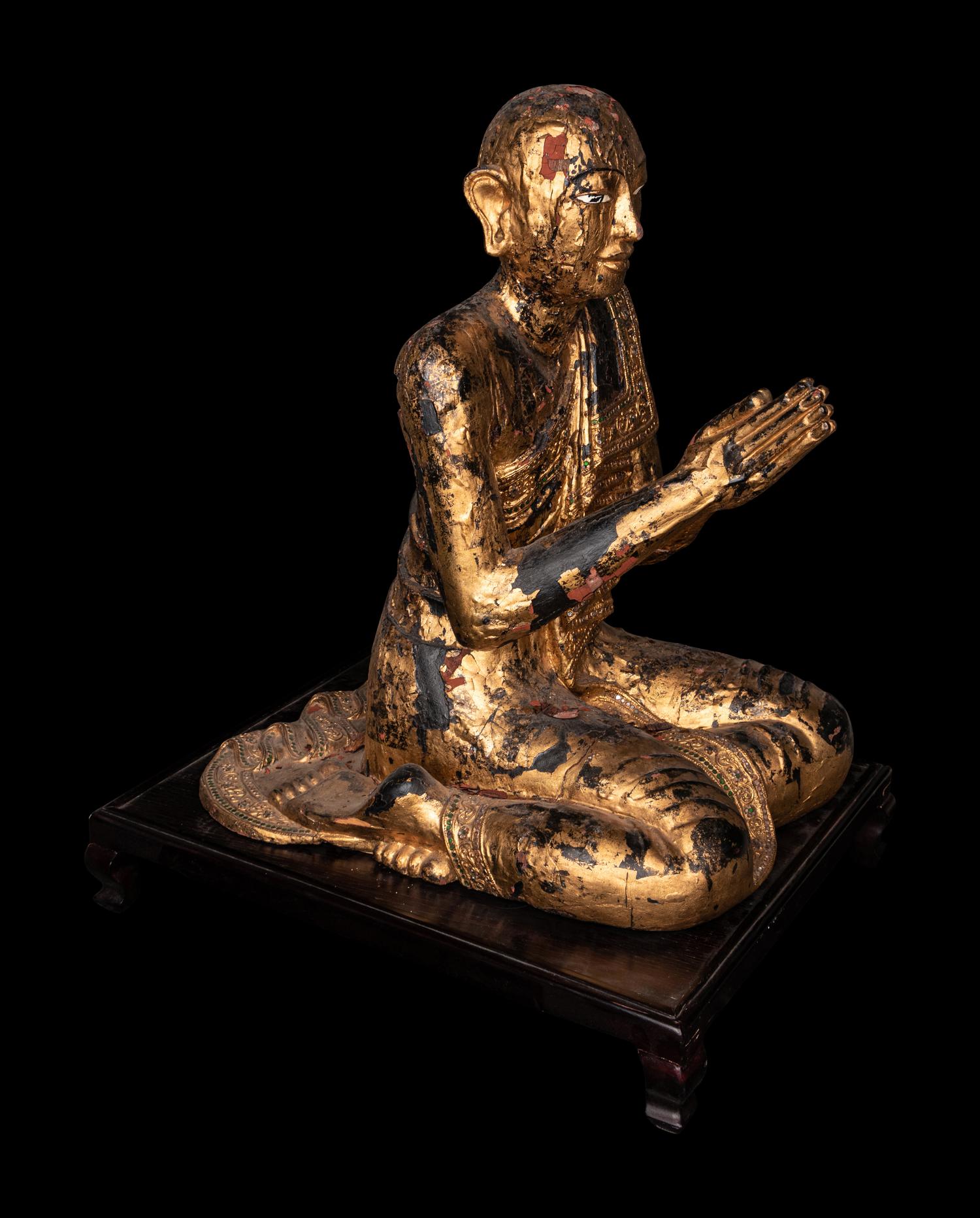 A Pair of Buddhist Monks in Adoration