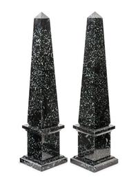 A Pair of Marble Obelisks