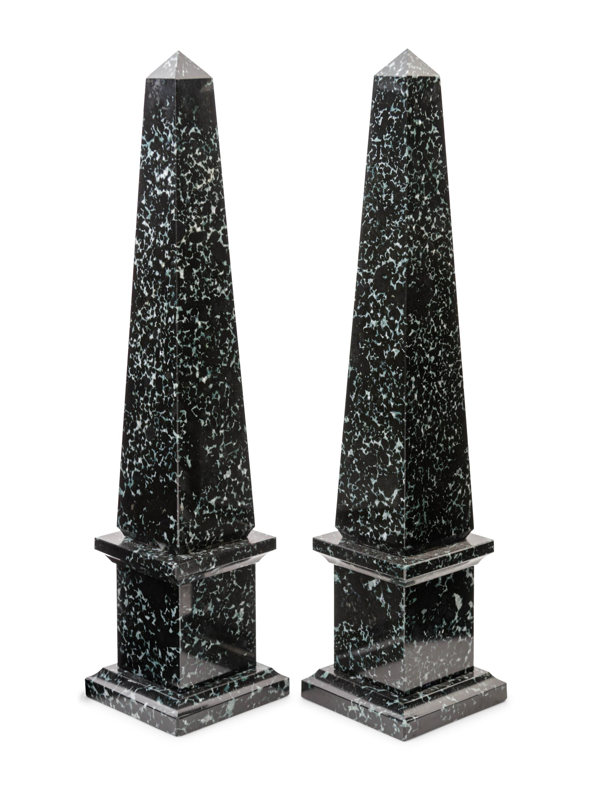 A Pair of Marble Obelisks