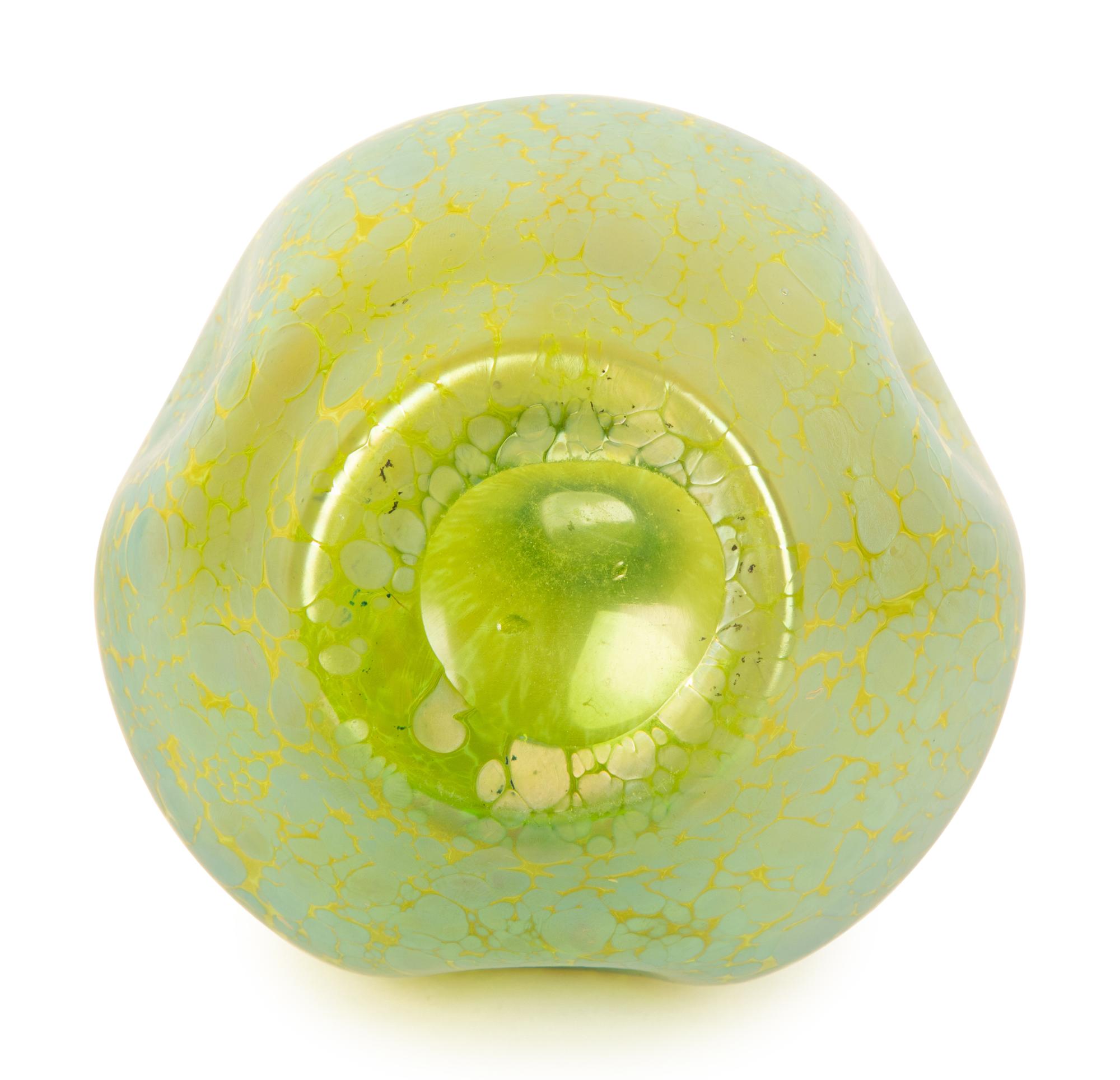 A Loetz Green Rosewater Sprinkler Vase