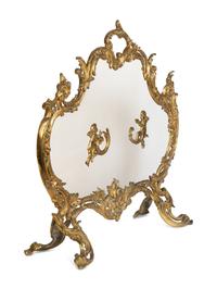 A Louis XV Style Gilt Bronze Fire Screen