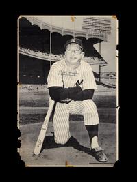 A Vintage Mickey Mantle Autographed Yankee Stadium Manny's Baseball Land Poster