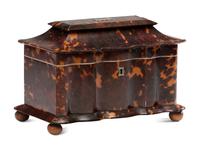 A Regency Tortoiseshell Tea Caddy
