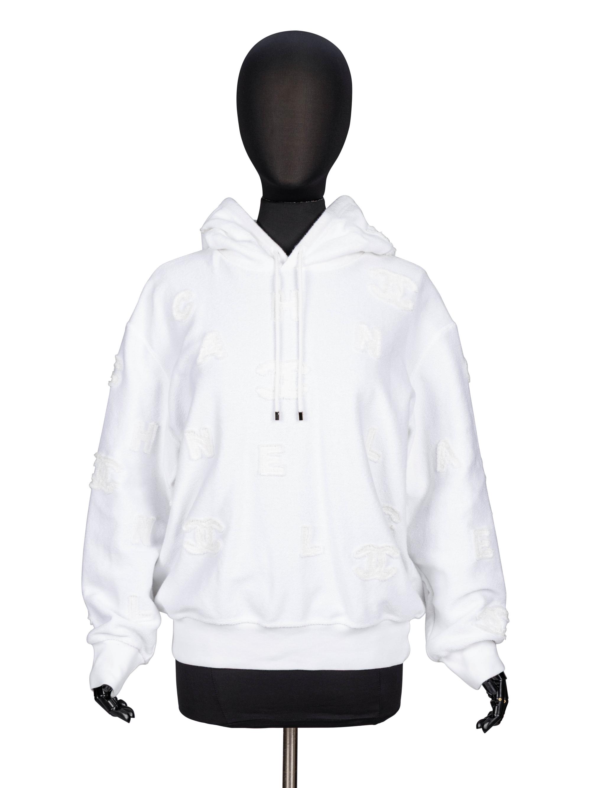 Chanel, White Appliquéd Hoodie