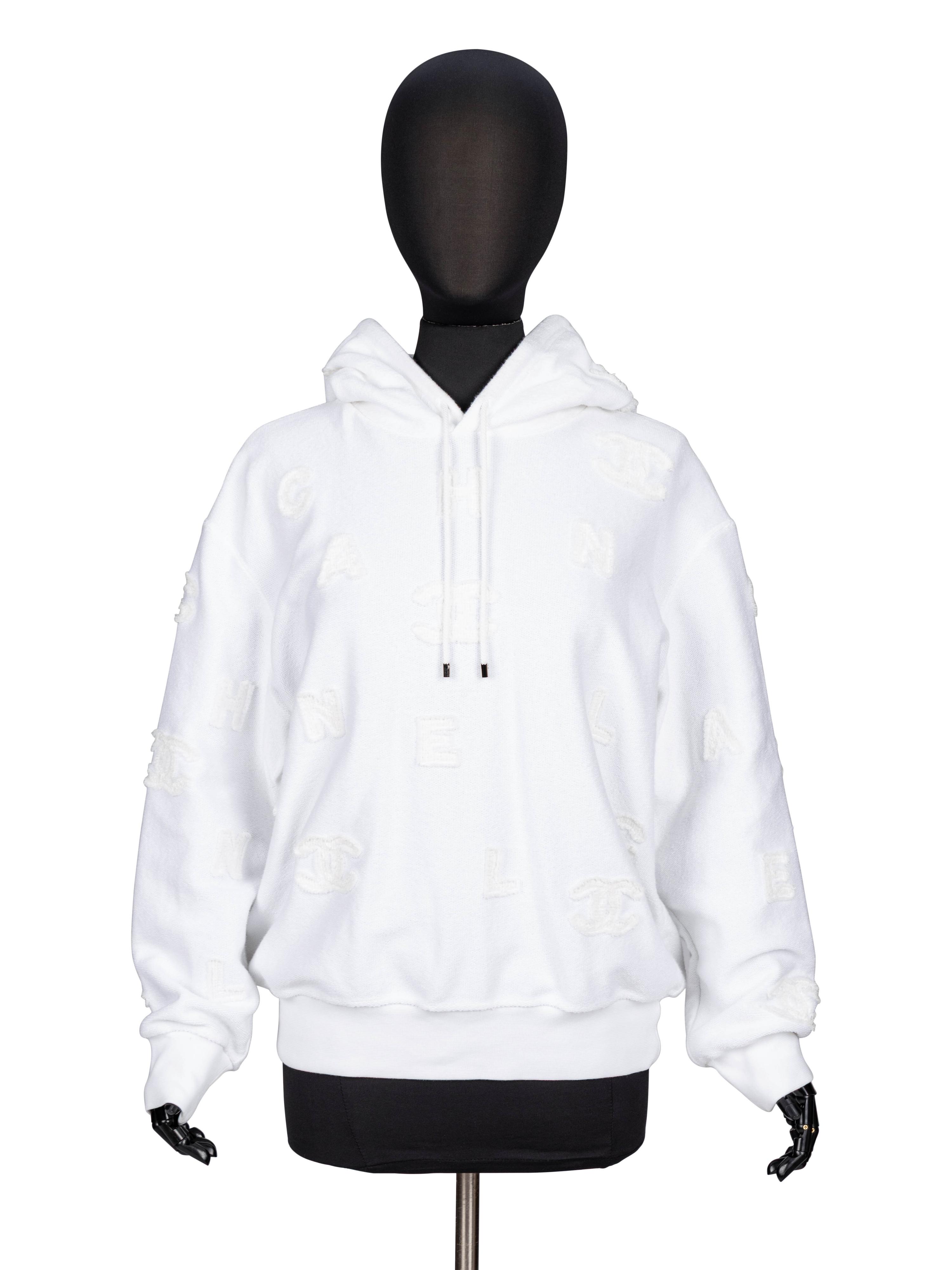 Chanel, White Appliquéd Hoodie