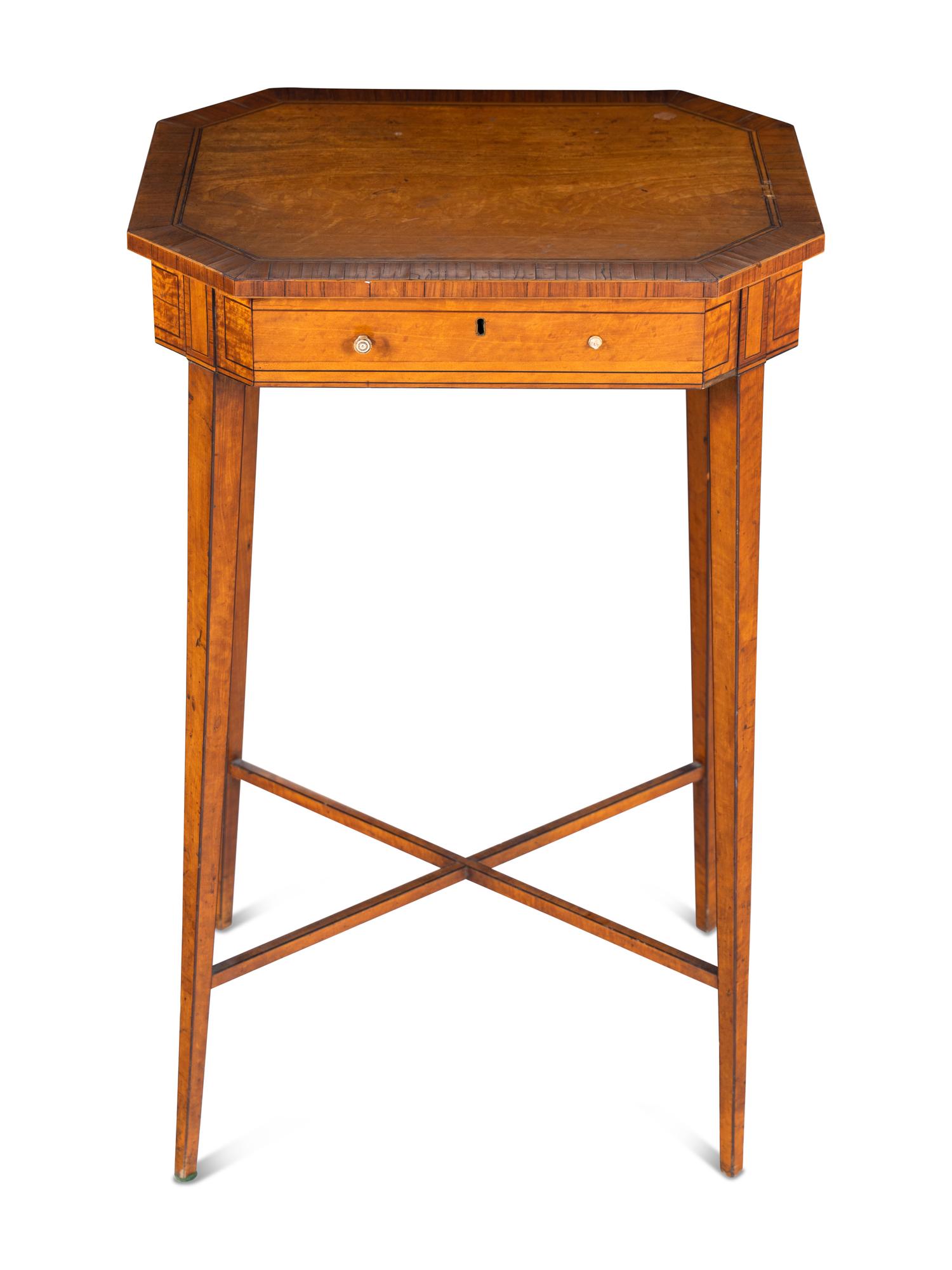 A George III Satinwood Worktable