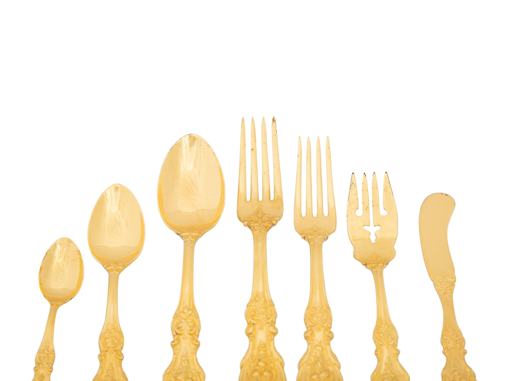 An American Silver-Gilt Flatware Service
