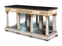 An Italian Neoclassical Painted and Parcel Gilt Marble-Top Console Table