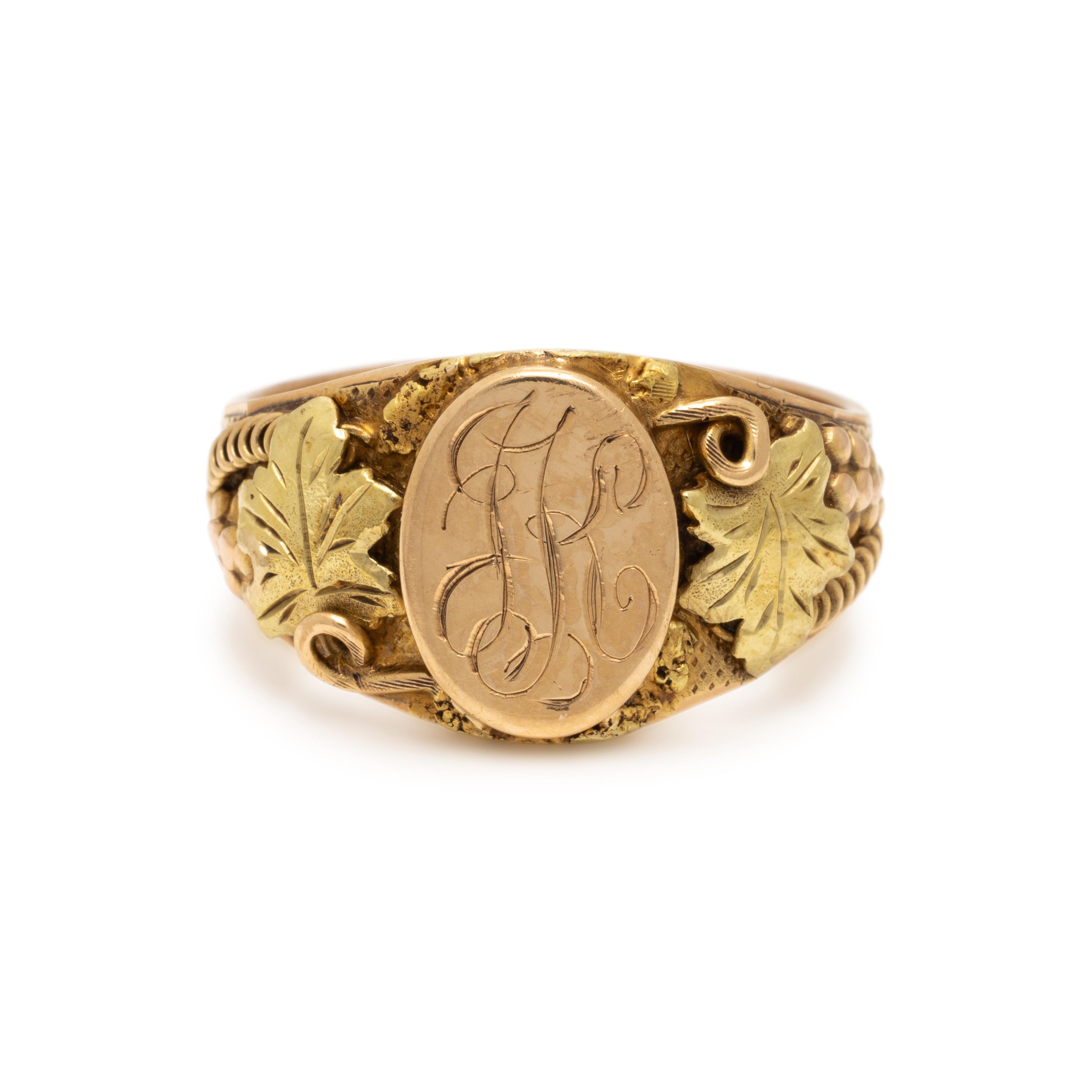 Bicolor Gold Signet Ring
