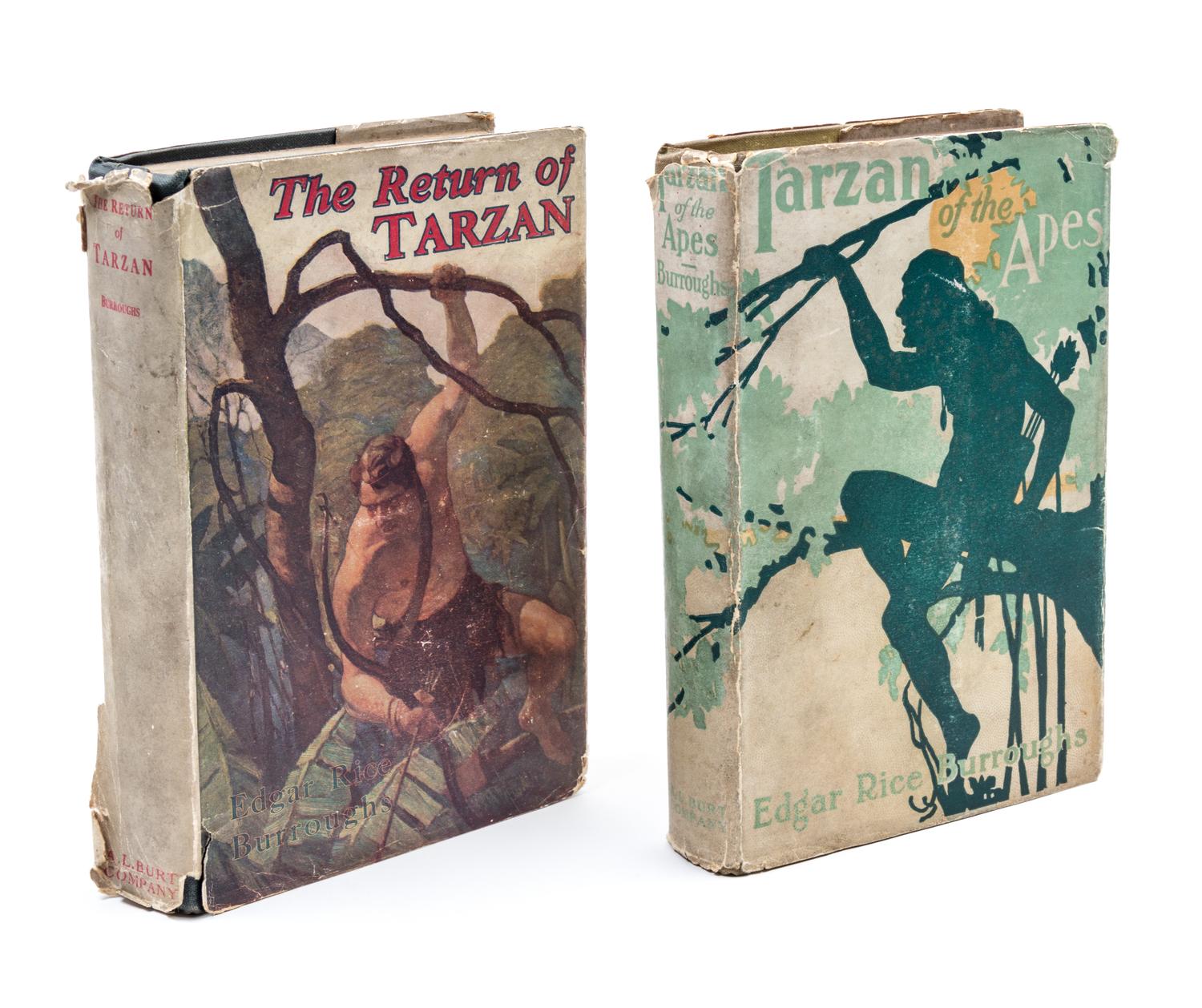 BURROUGHS, EDGAR RICE. 5 early Tarzan titles. Chicago: A.L. Burt, various dates. With 2 others pubs by Grosset and Dunlap.