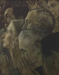 [Americana] Rockwell, Norman. Group of 2 Posters and a Typed Letter, signed