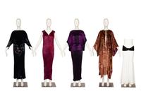 Patricia Lester Items: Three two piece ensembles, one long evening jacket, one belt, 1980s