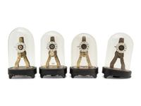 A Group of Four Brass Skeleton Clocks