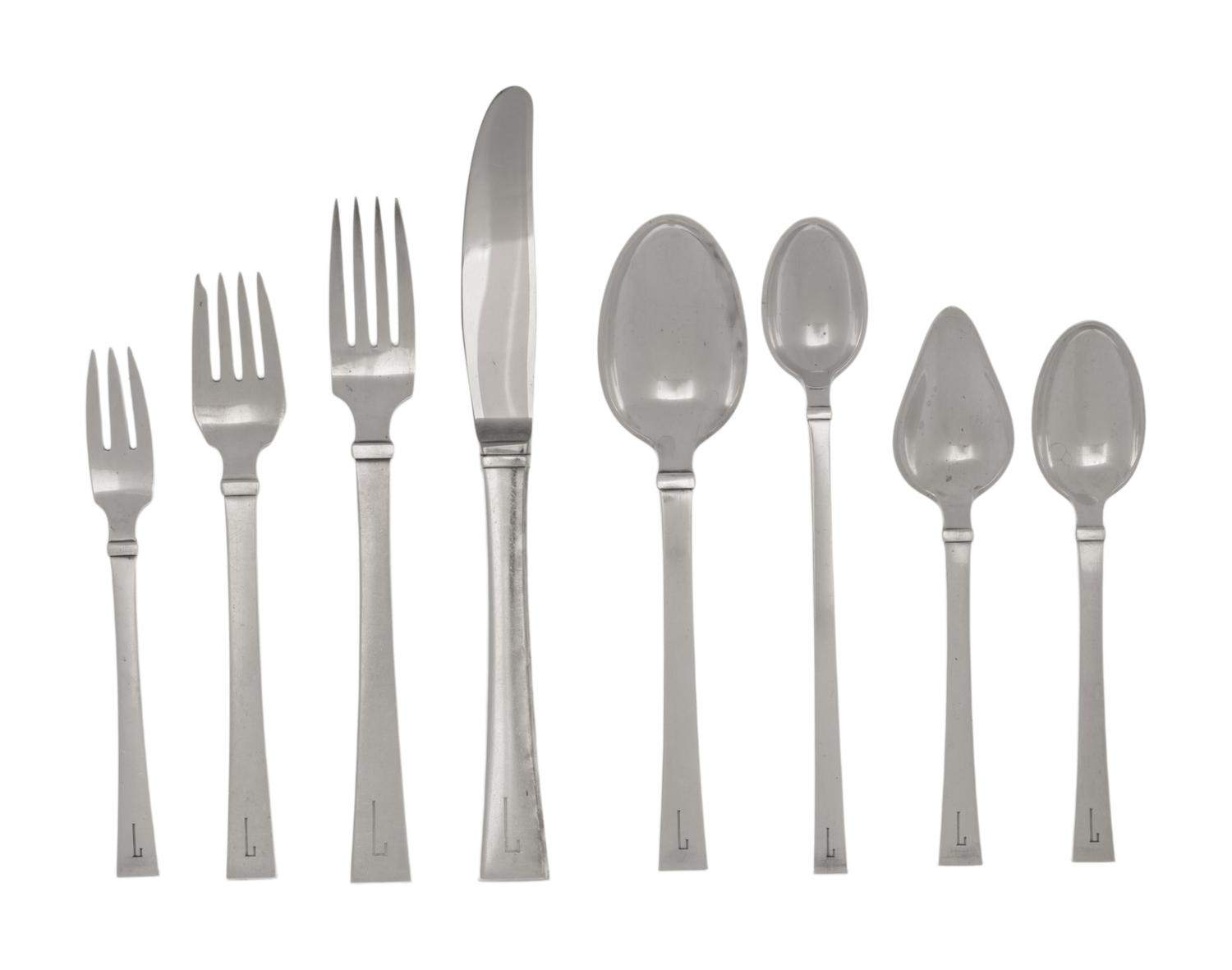 A Danish Silver Flatware Service