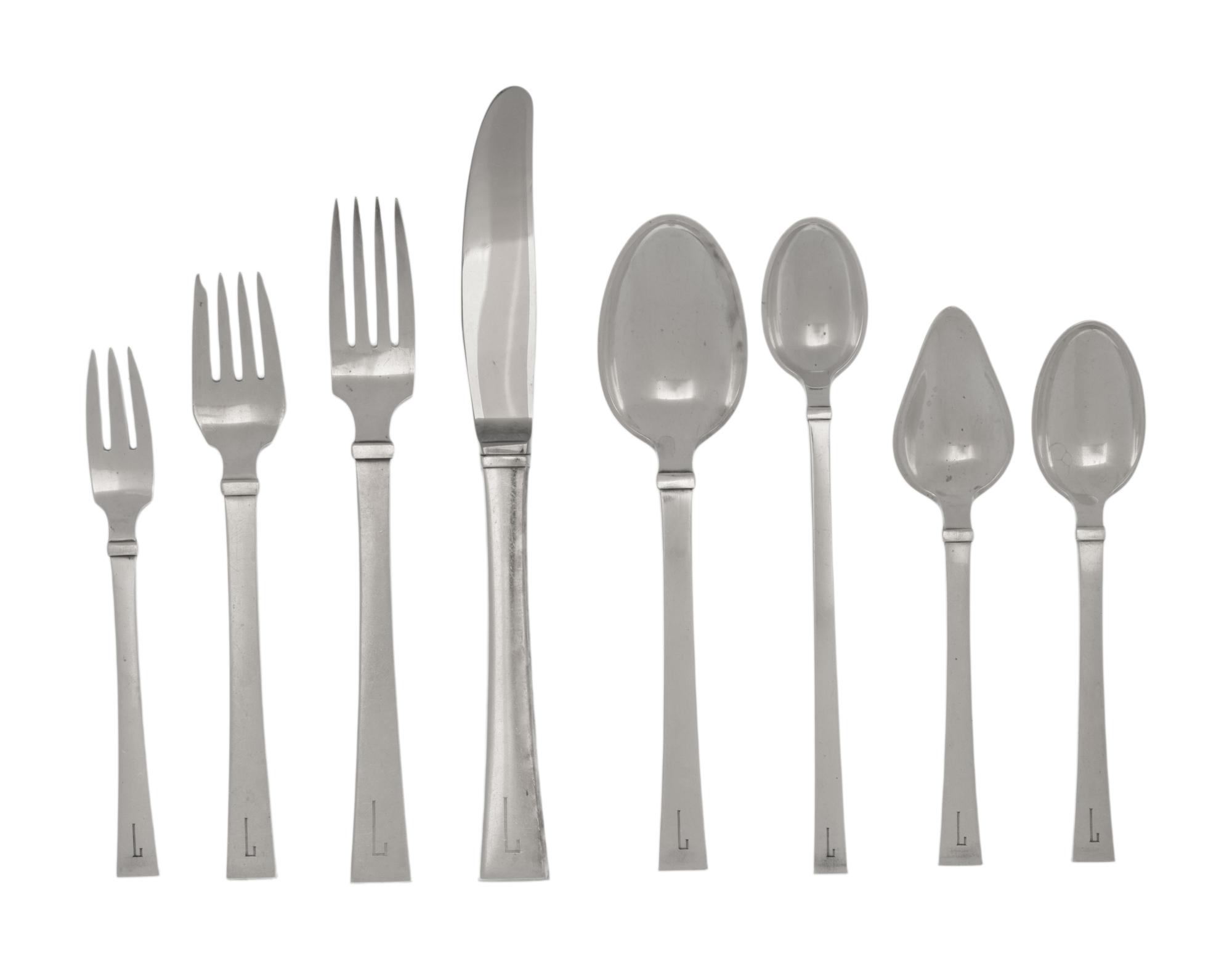 A Danish Silver Flatware Service