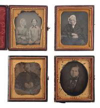 [EARLY PHOTOGRAPHY]. A group of 29 daguerreotypes featuring people with eyeglasses, including: