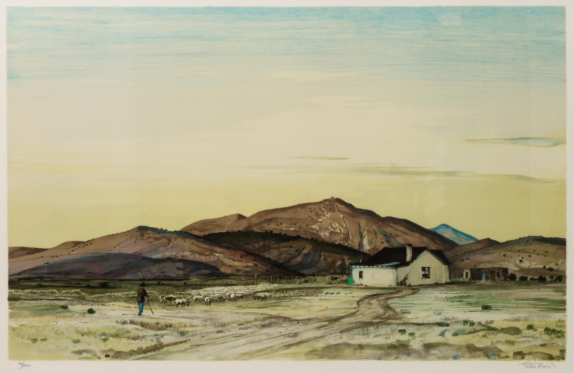 Peter Hurd, (American, 1904-1984), Man Herding