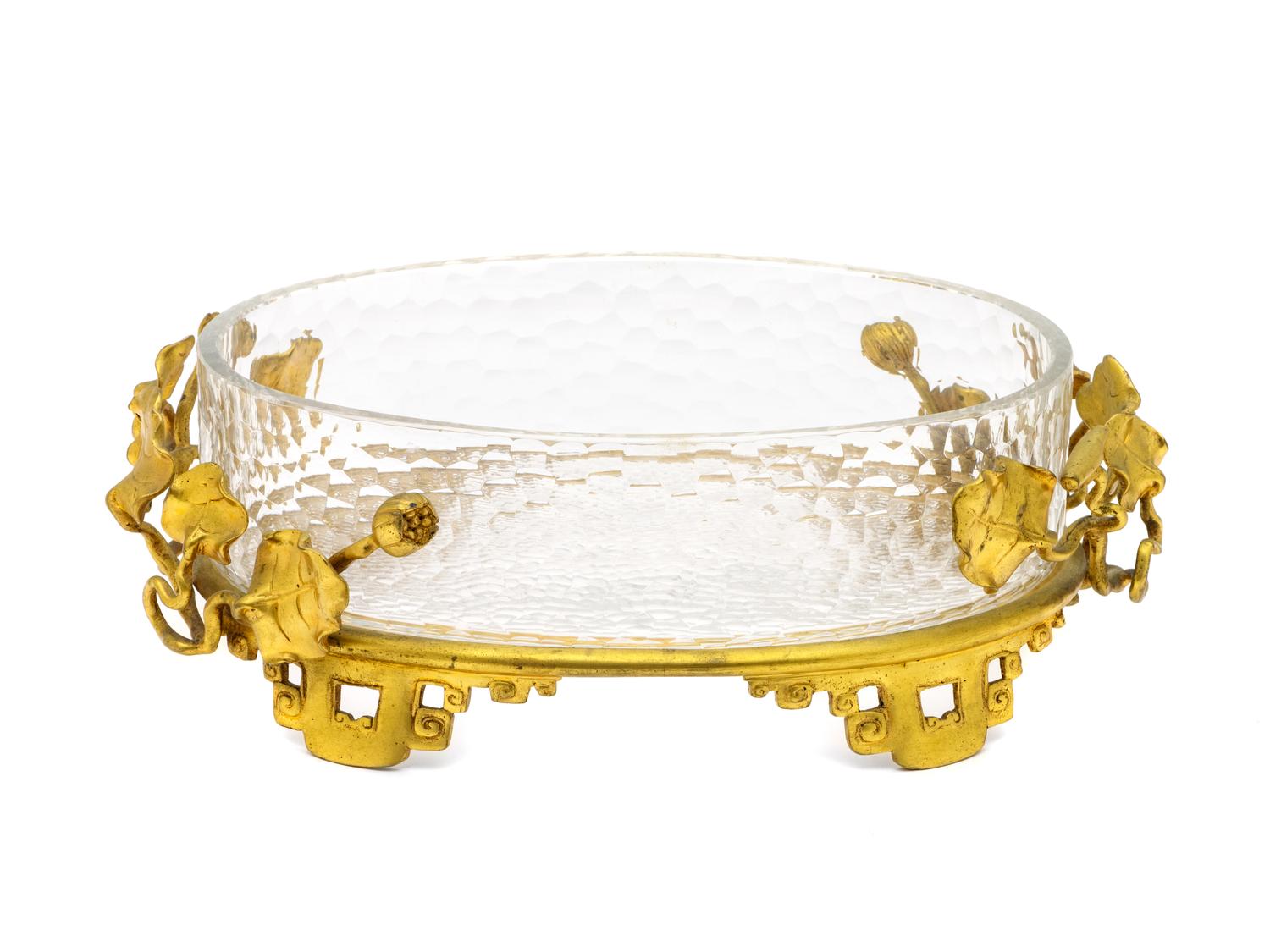 A French Gilt Bronze and Glass Centerpiece Bowl by Edouard Enot