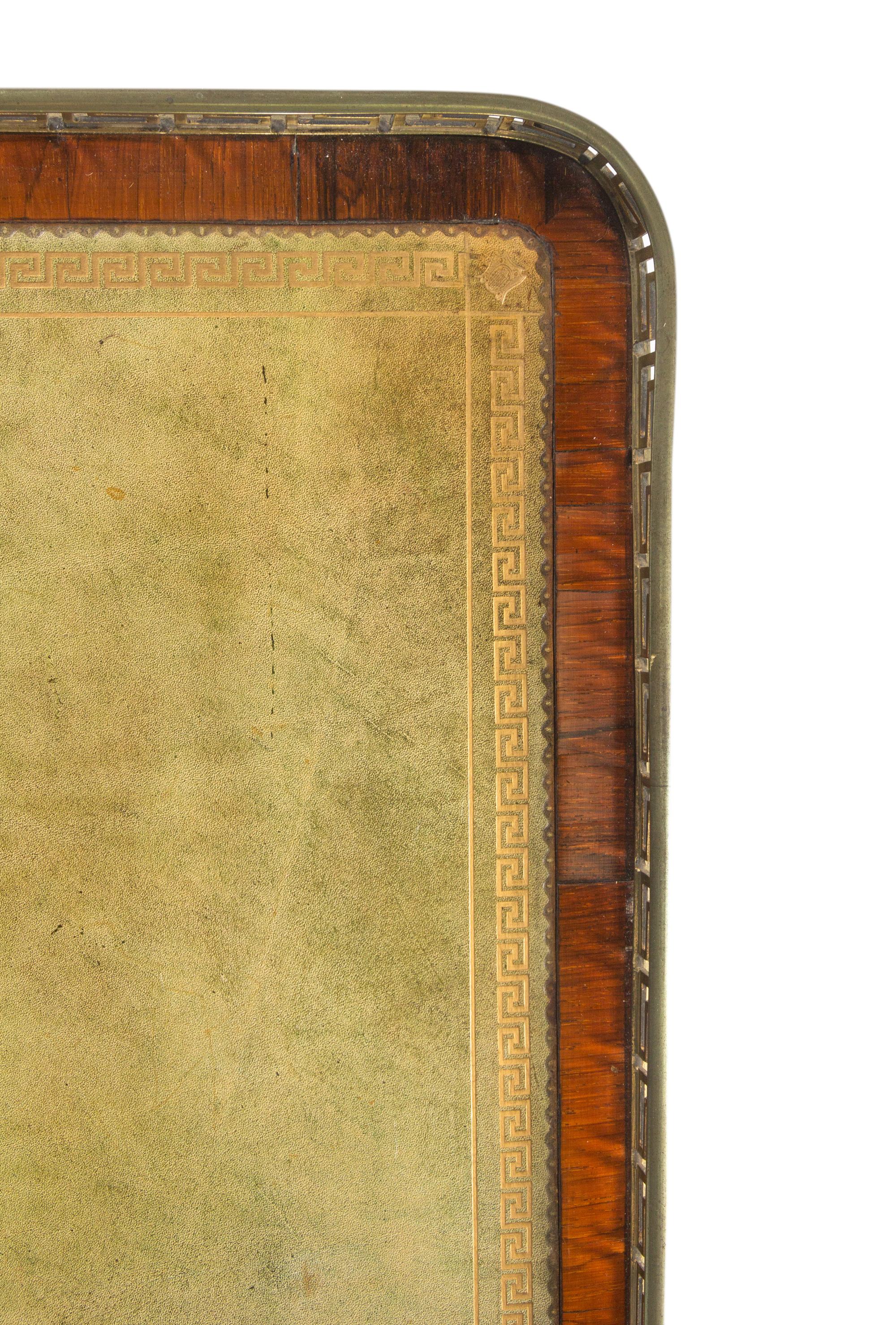 A Regency Brass Mounted Rosewood and Rosewood Grained Writing Table