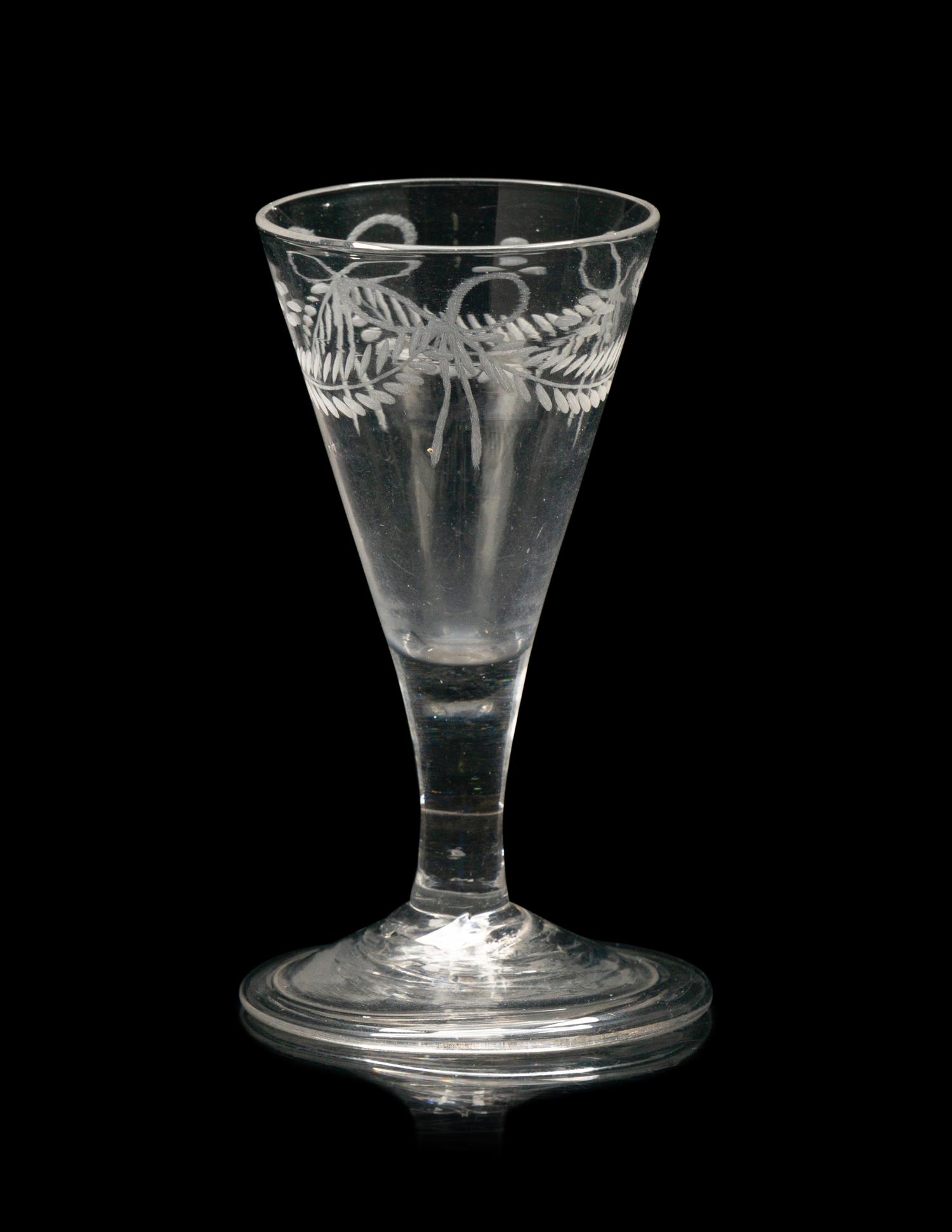 Two English Engraved Diminutive Ale Glasses