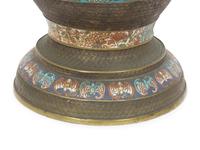 A Chinese Cloisonné Tall Lamp
