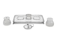 An American Silver and Cut Glass Encrier