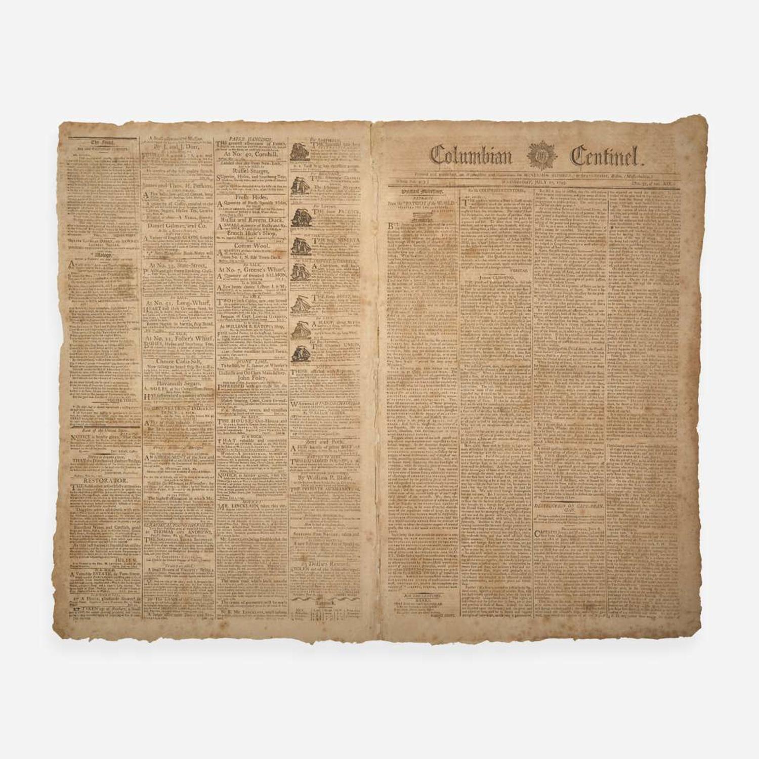 [Americana] [Genet, Edmond-Charles] Group of 3 Issues of the Columbian Centinel