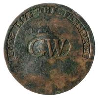 [WASHINGTON, George (1732-1799)]. Long Live the President inaugural button. N.p, 1789.