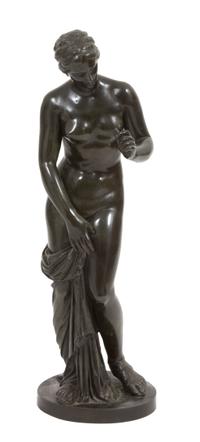 A Bronze Sculpture of a Classical Nude Height 27 1/2 inches. — 19TH CENTURY
