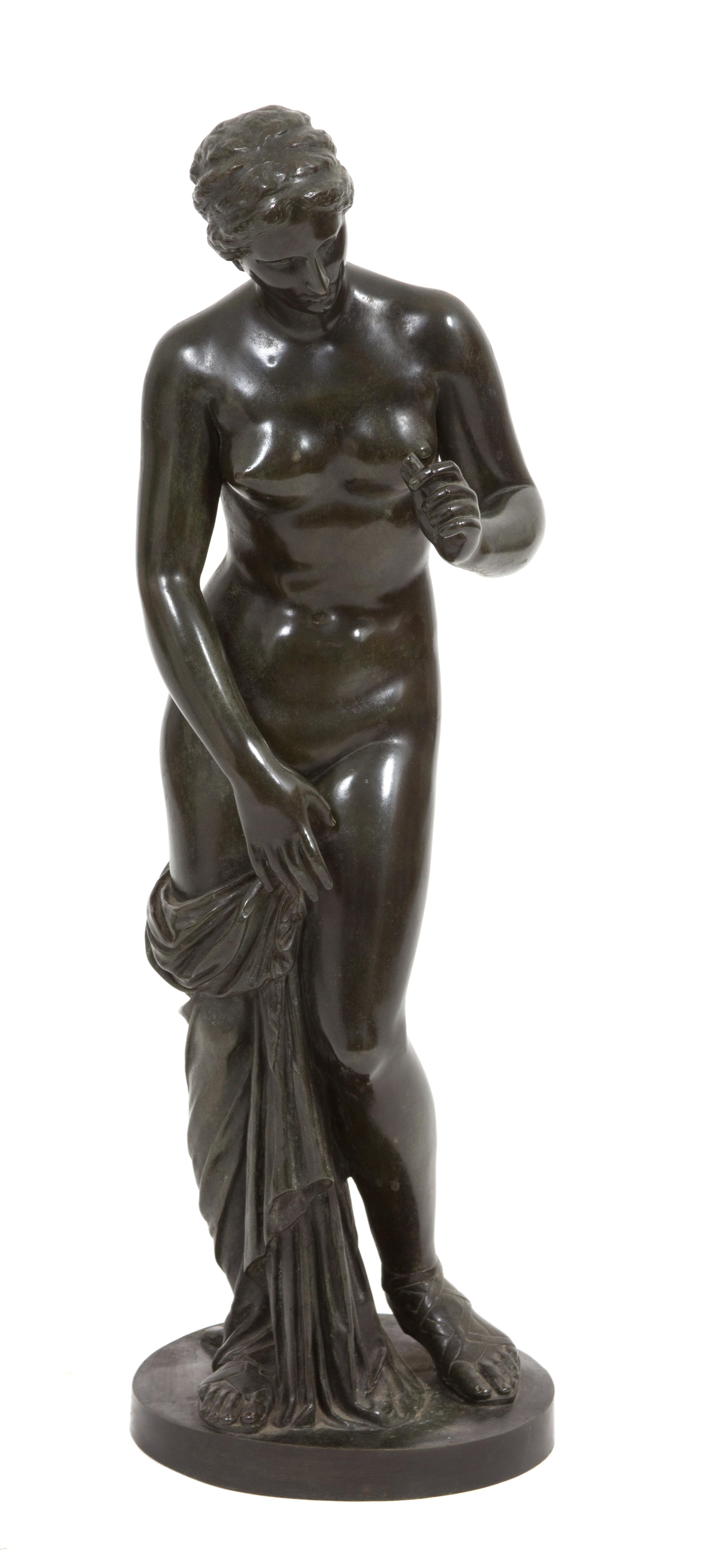A Bronze Sculpture of a Classical Nude Height 27 1/2 inches. — 19TH CENTURY