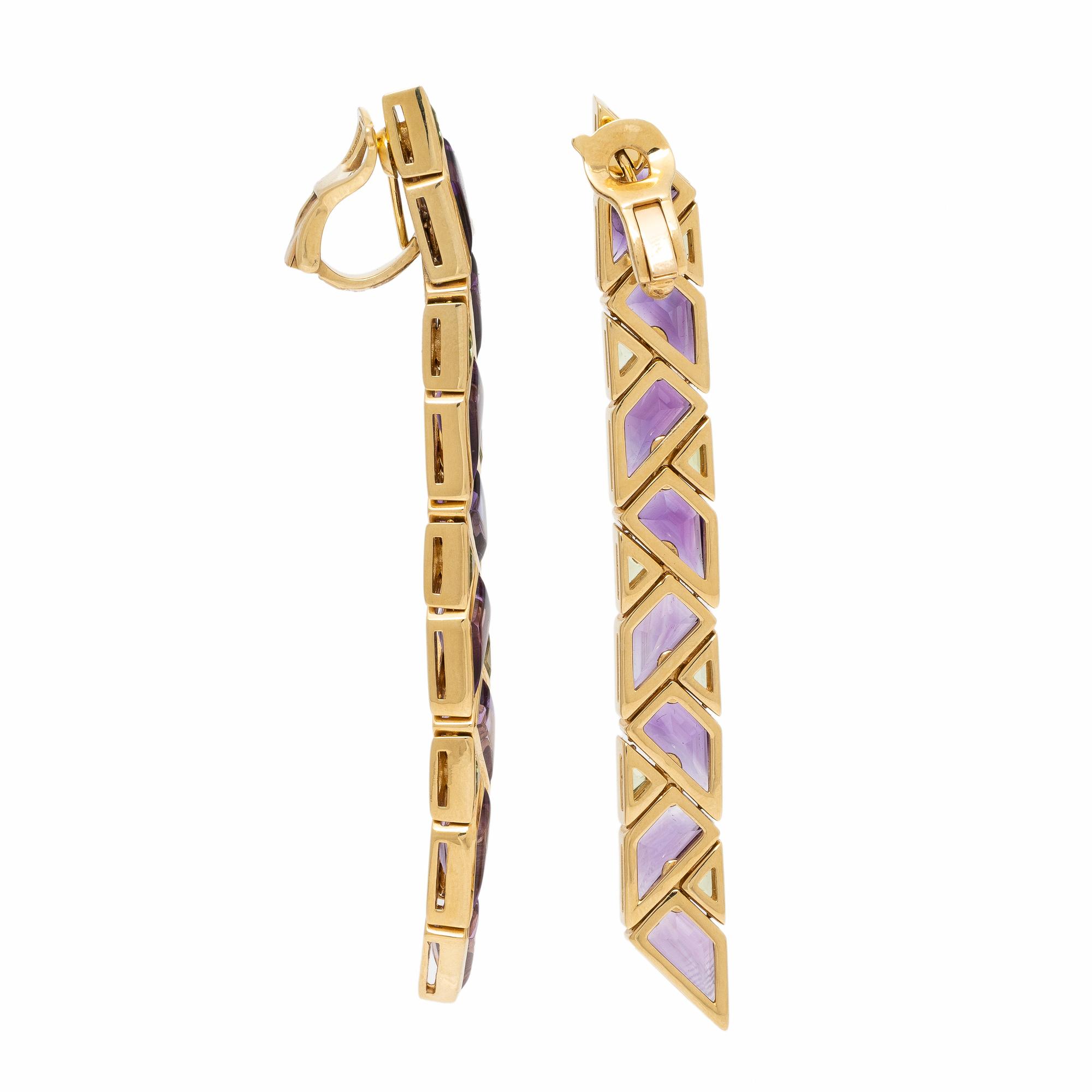Marina B, Amethyst and Peridot Earrings
