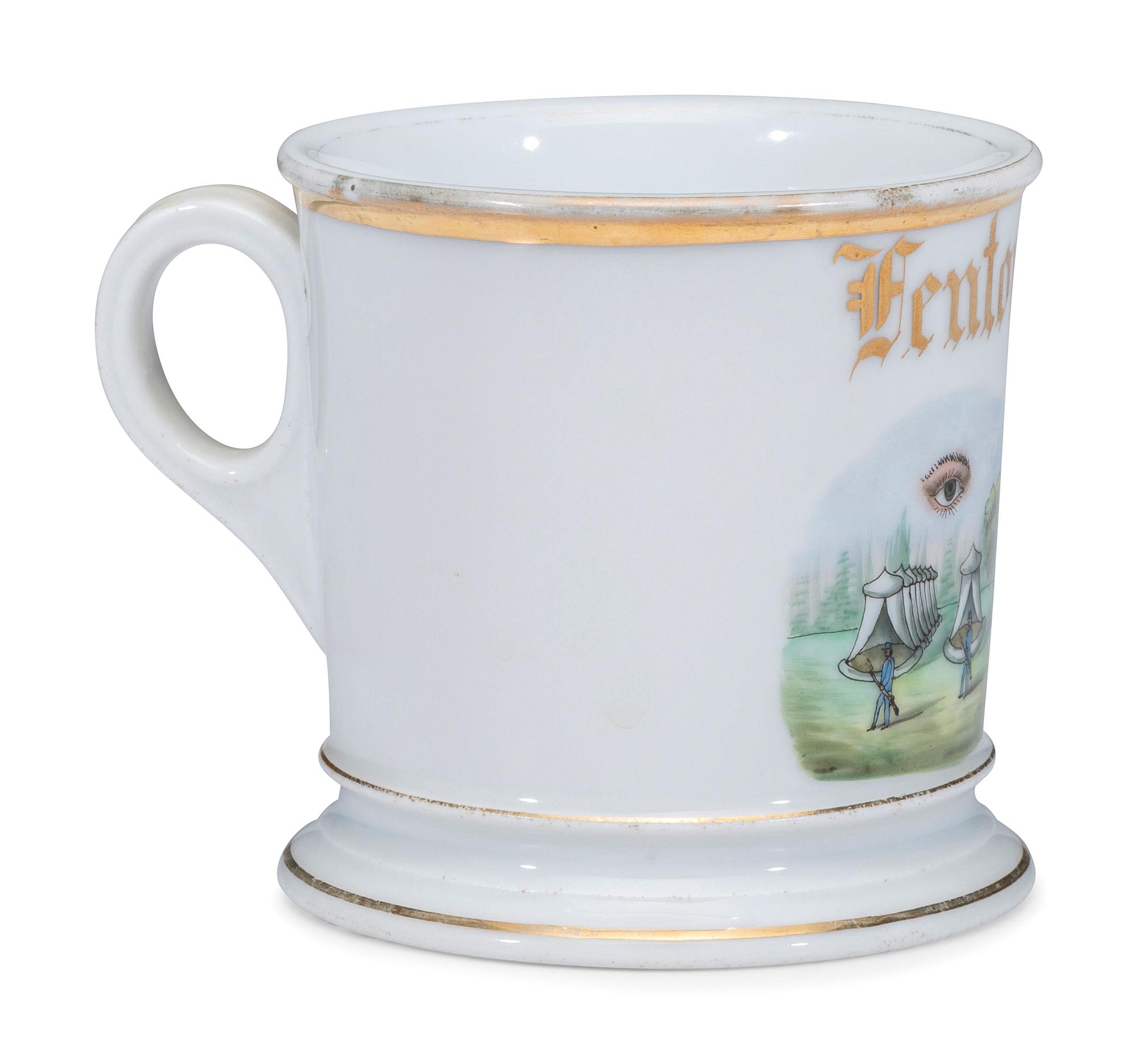 An Unusual Fraternal Butcher's Porcelain Occupational Shaving Mug