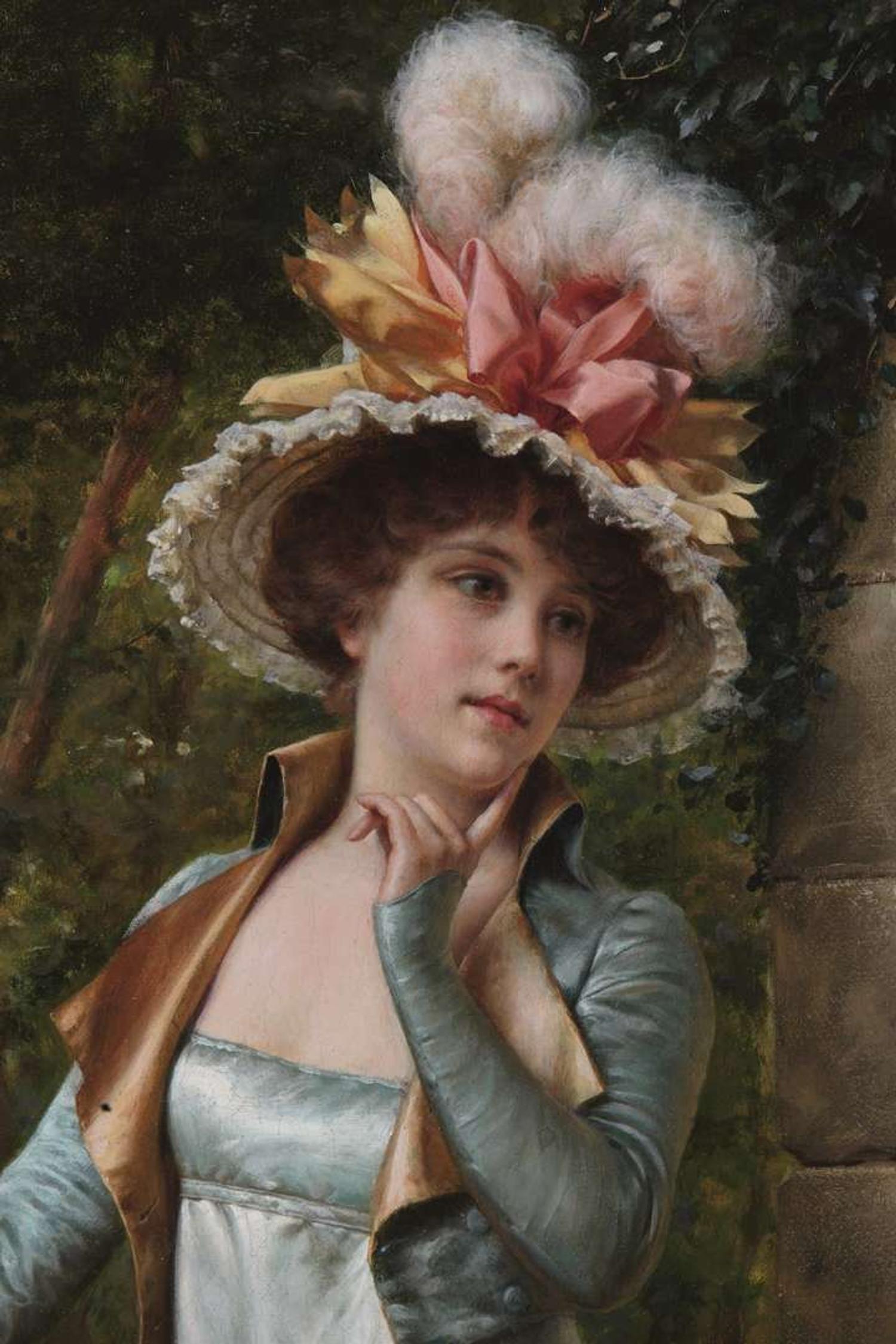 FRÉDÉRIC SOULACROIX (FRENCH 1858–1933) FEMME ACCOUDÉE À LA RAMBARDE