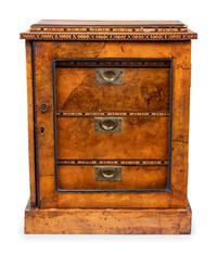 A Continental Burlwood and Parquetry Table Cabinet