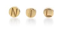 A Collection of 14 Karat Yellow Gold Letter Beads, 2.50 dwts.