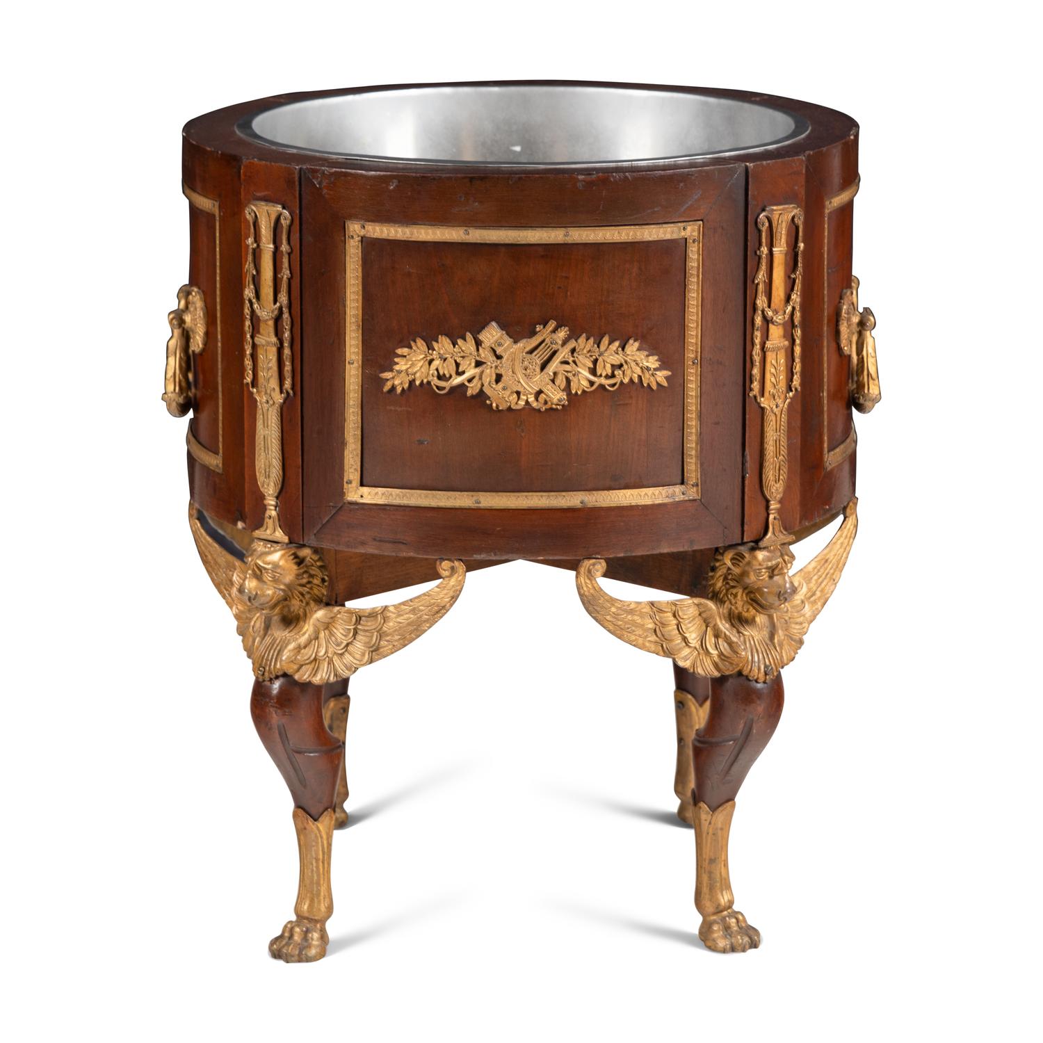 An Empire Style Gilt-Bronze Mounted Mahogany Jardinière